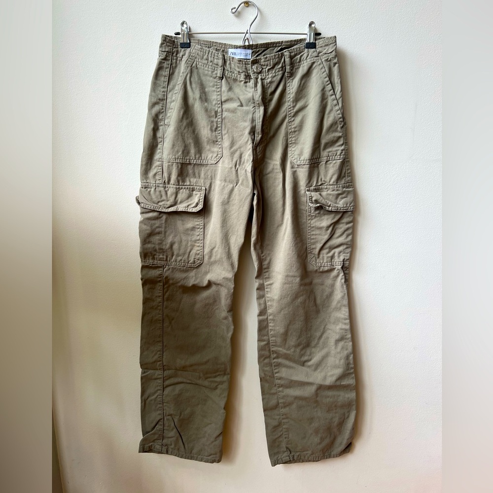 Zara Olive Green Cargo Pants